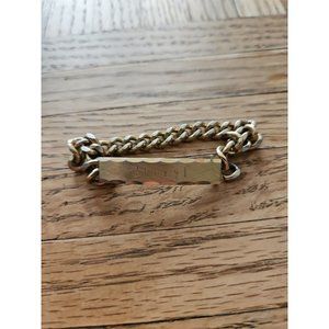 Vintage Chunky Gold Tone ID Bracelet "Cheryl" Women's ID Bracelet 5'' Spiedel